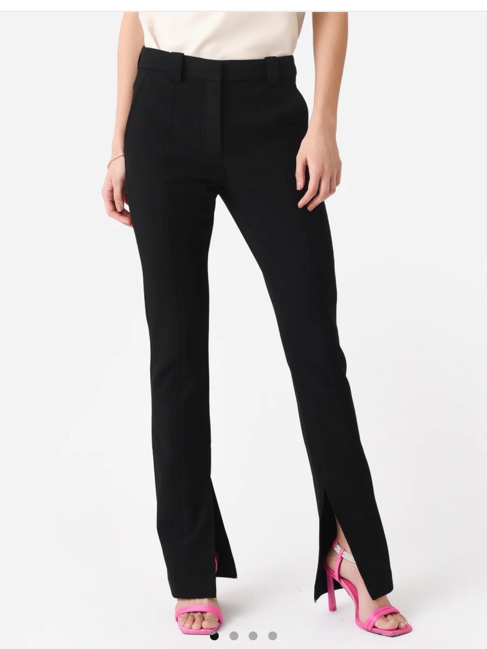 A.L.C. Carson Black Split-Hem Slim Fit Trouser Pants Size 0